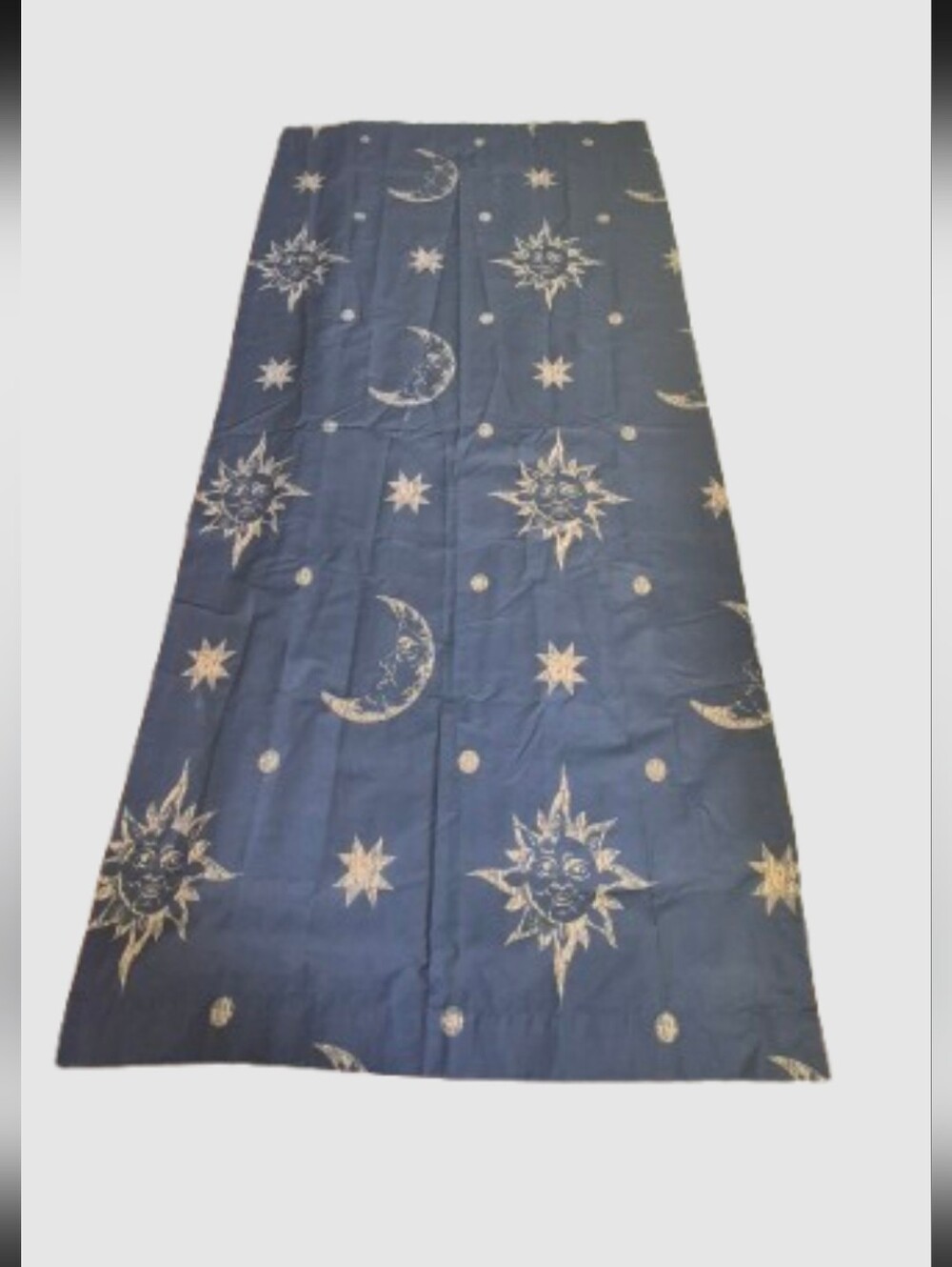 VTG 90s Celestial Sun Moon Star Rod Pocket Curtain Panels & Tiebacks - SET OF 2